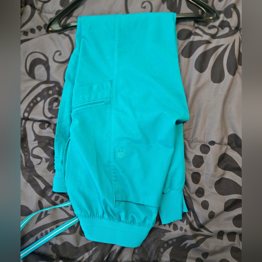 Healing Hands Turquoise Jogger Pants- XS